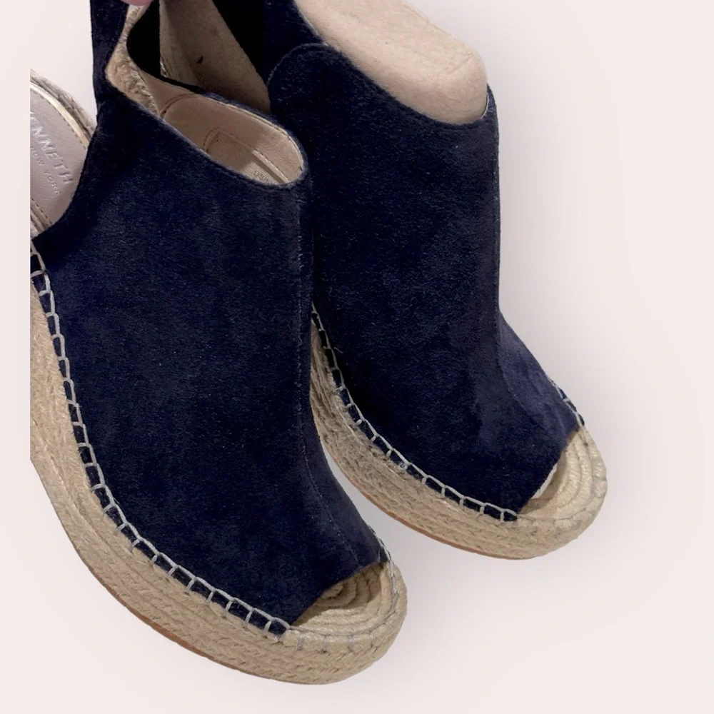 Kenneth Cole New York Women's Olivia‎ Espadrille Peep-Toe Wedges size 9.5
